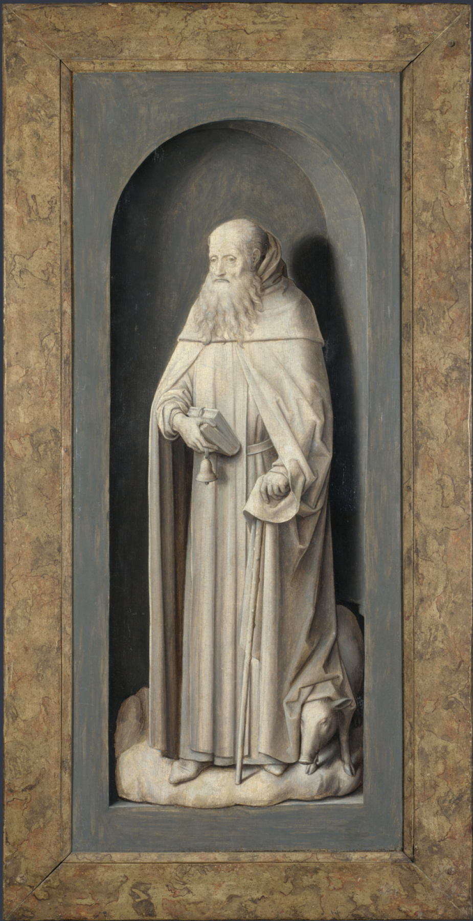 Hans Memling. Saint Anthony. Triptych Donna. The outer side of the right wing