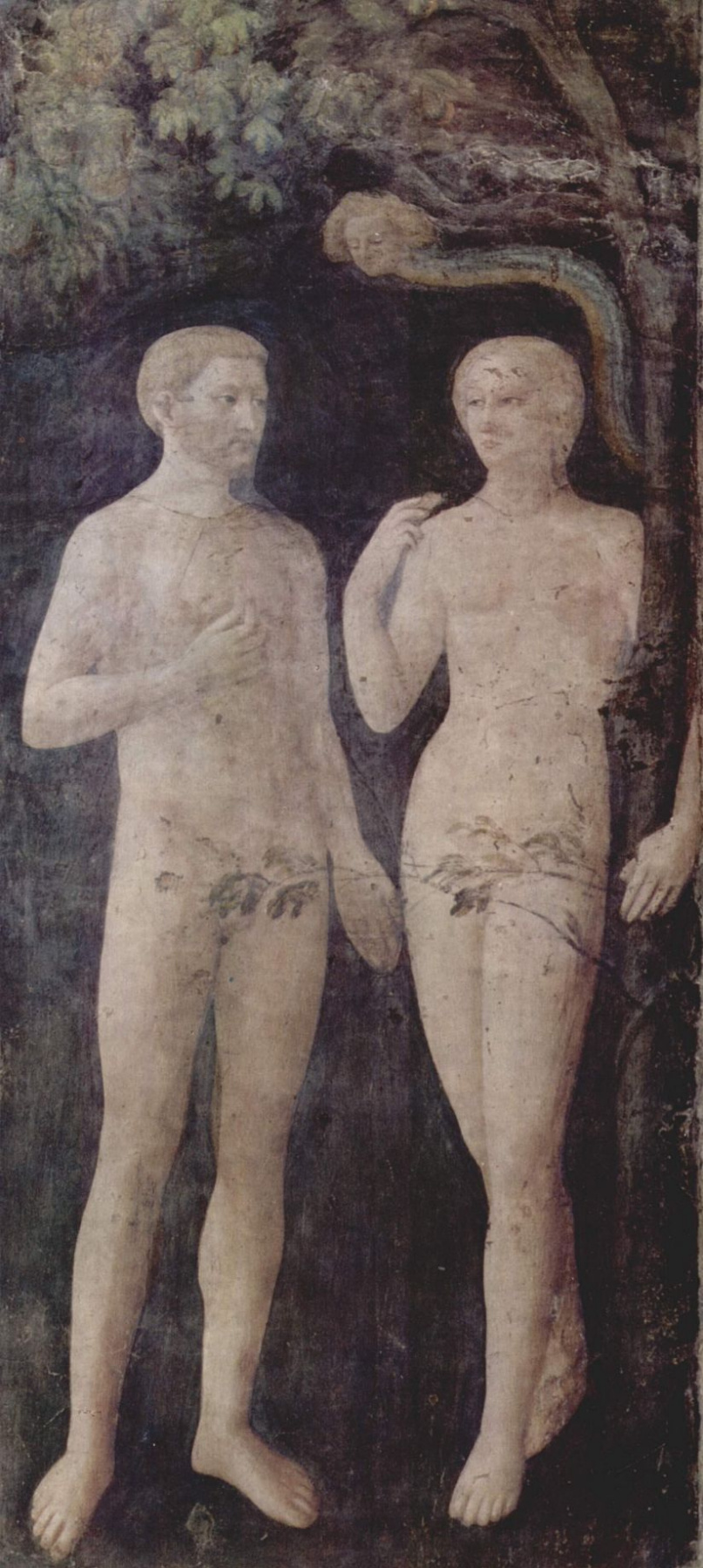 Томмазо Мазолино. Искушение Адама и Евы. Капелла Бранкаччи в Санта Мария дель Кармине во Флоренции