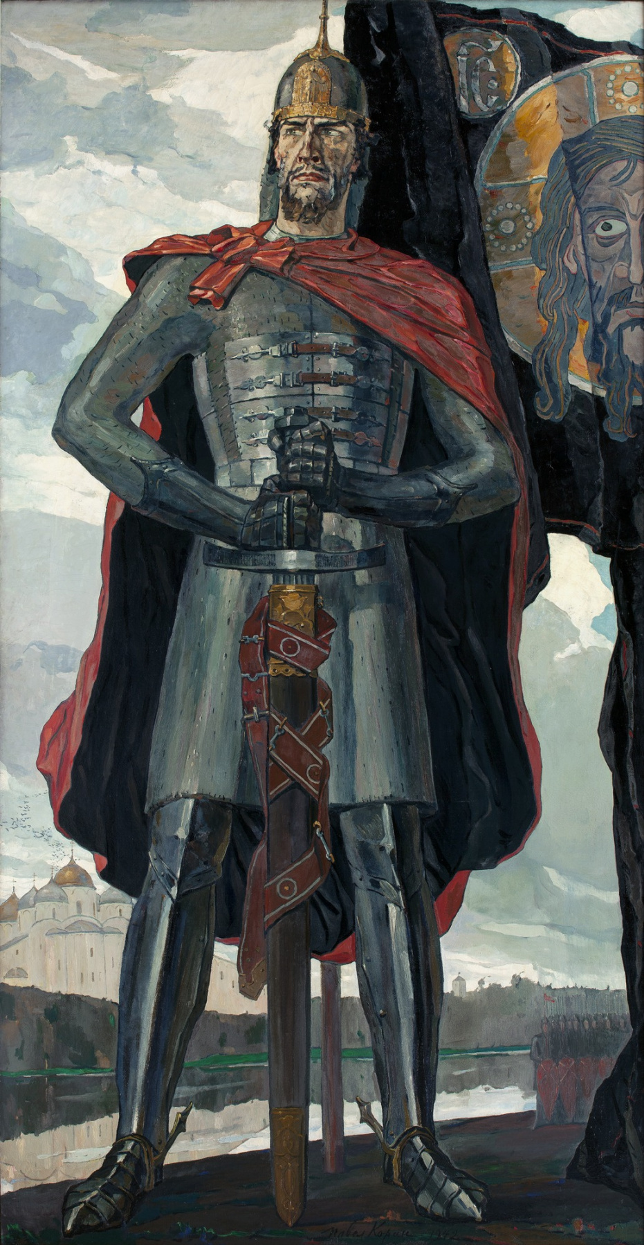 Pavel Dmitrievich Korin. Alexander Newski. Der mittlere Teil des Triptychons «Alexander Newski»