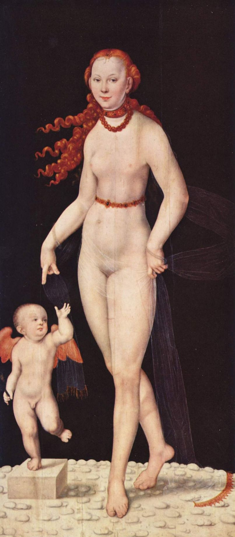 Lucas the Younger Cranach. Venus with Cupid