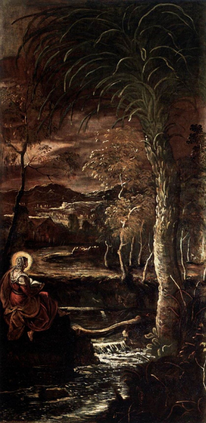 Jacopo (Robusti) Tintoretto. Mary of Egypt in the wilderness