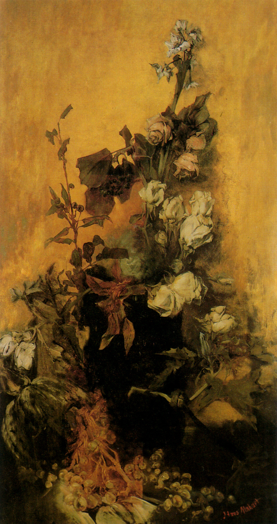 Hans Makart. Still life with roses