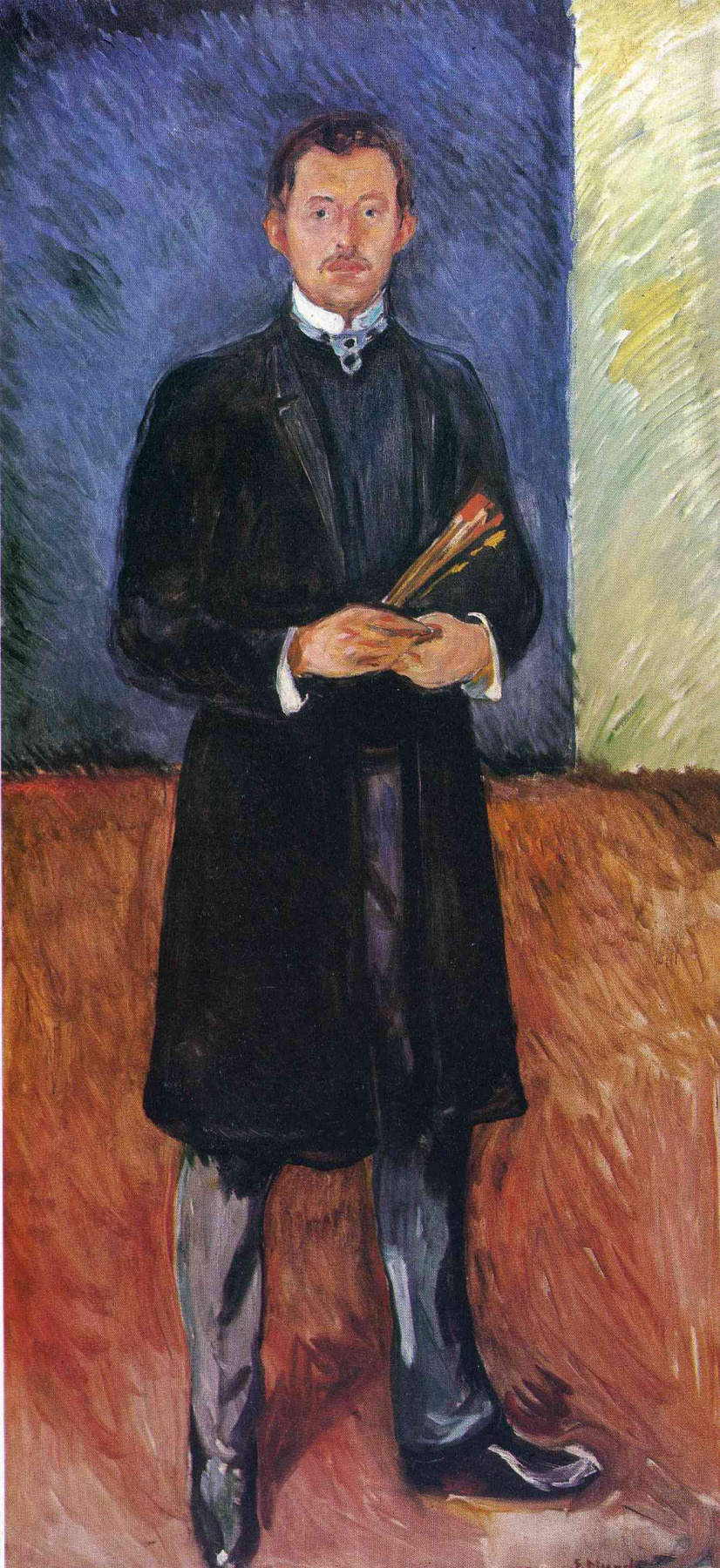 Edward Munch. Self-portrait with brushes