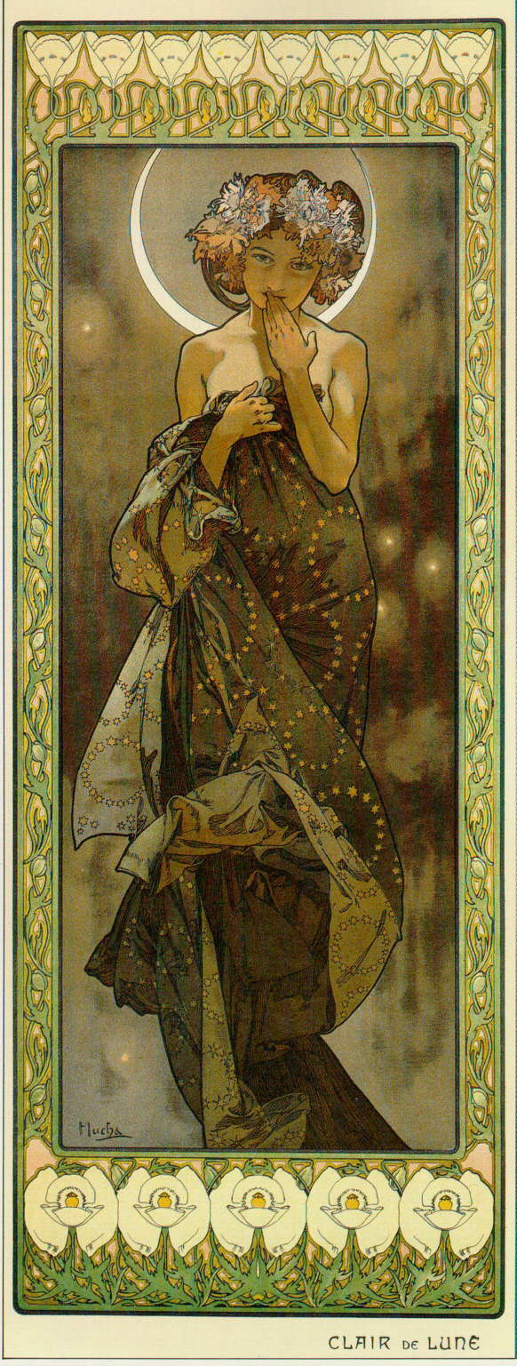 Alfons Mucha. Der Mond Aus der Serie "Mond und Sterne"