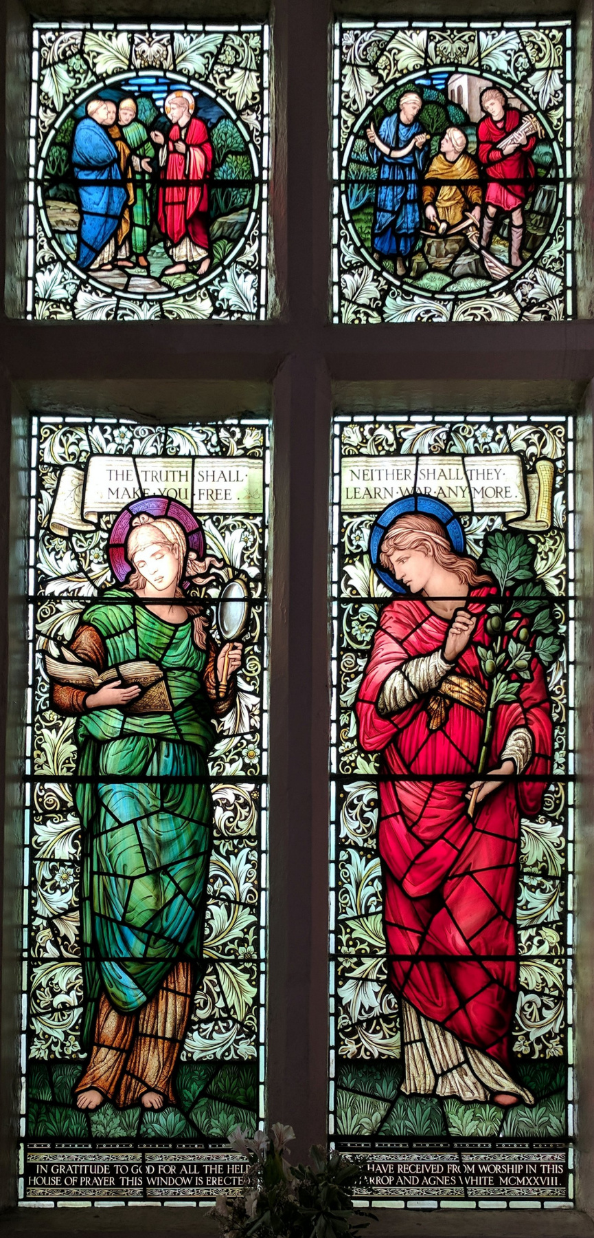 William Morris. Stained glass window in the Old House of Assembly, Mansfield, Nottinghamshire