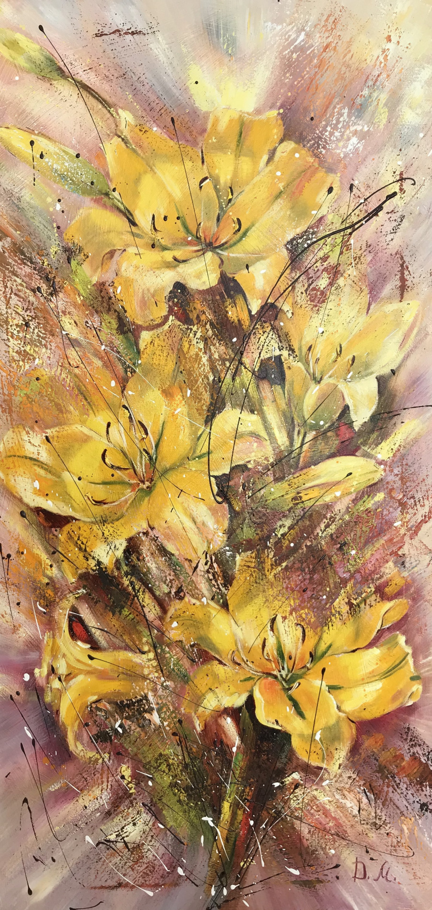 Diana Malivani. Yellow Lilies