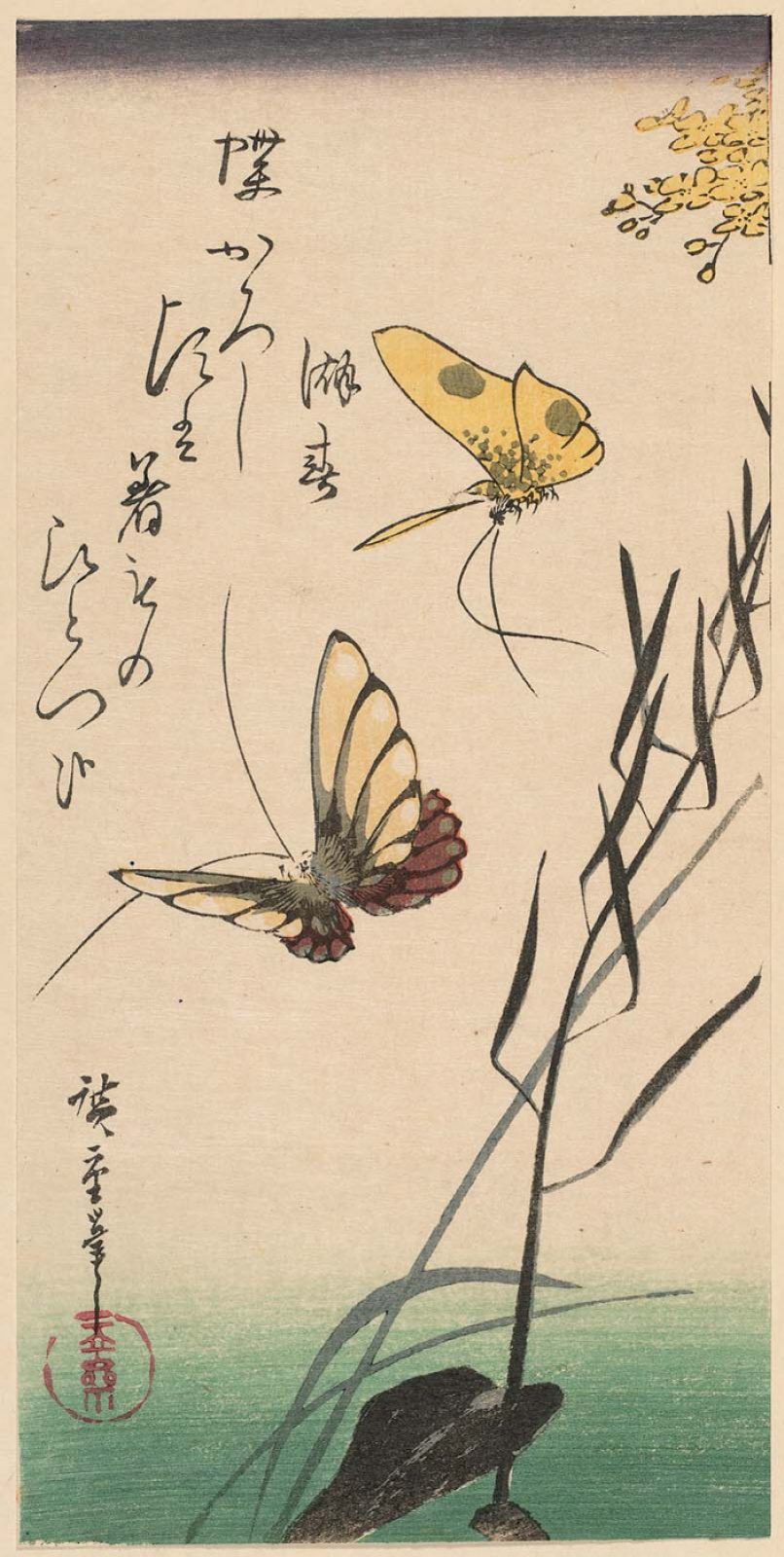 Utagawa Hiroshige. Drei Ansichten des Sommers: Schmetterlinge