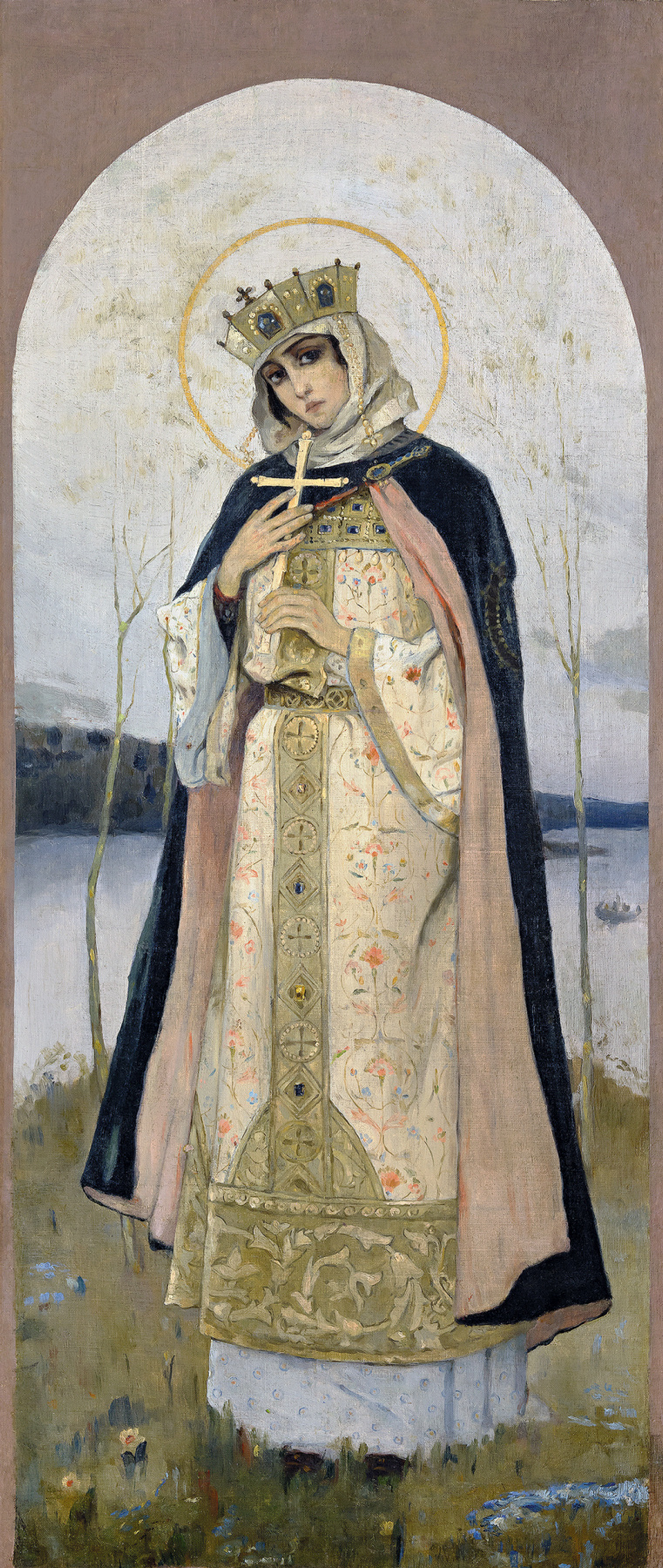 Mikhail Vasilyevich Nesterov. Sainte Princesse Olga. l'image miniature de l'iconostase de l'allée au sud dans le chœur de la cathédrale Saint-Vladimir à Kiev