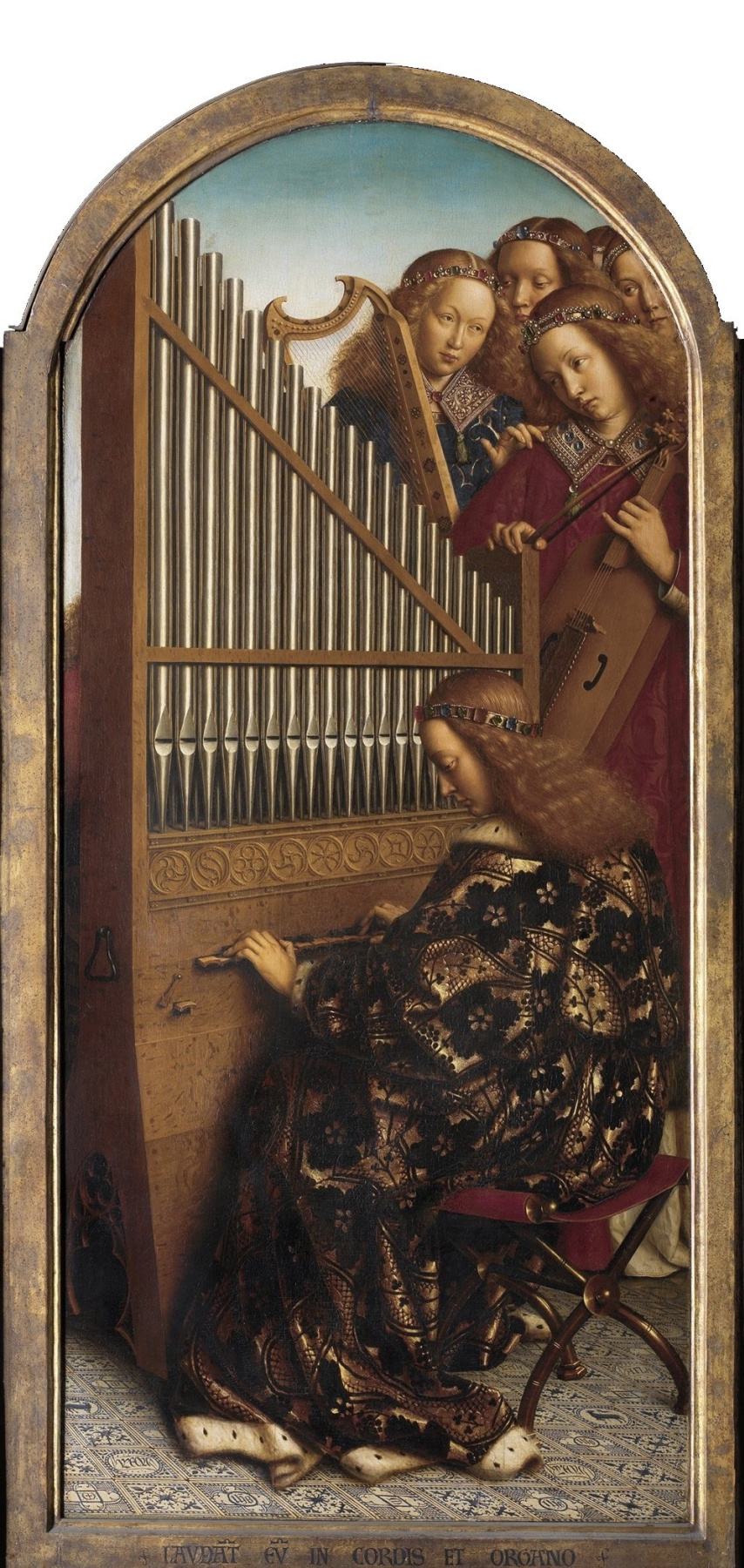 Jan van Eyck. Le retable de gand. Les anges (détail)