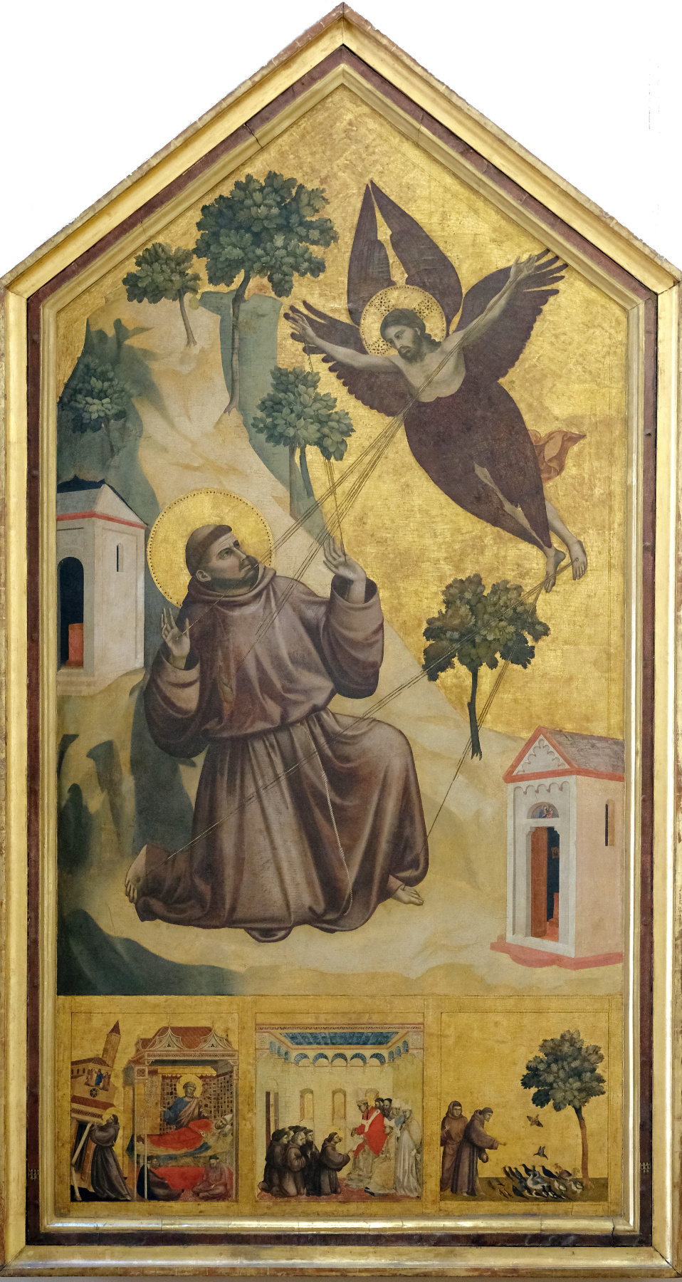 Джотто ди Бондоне. Panel "Saint Francis of Assisi, received stigmata" with the limits