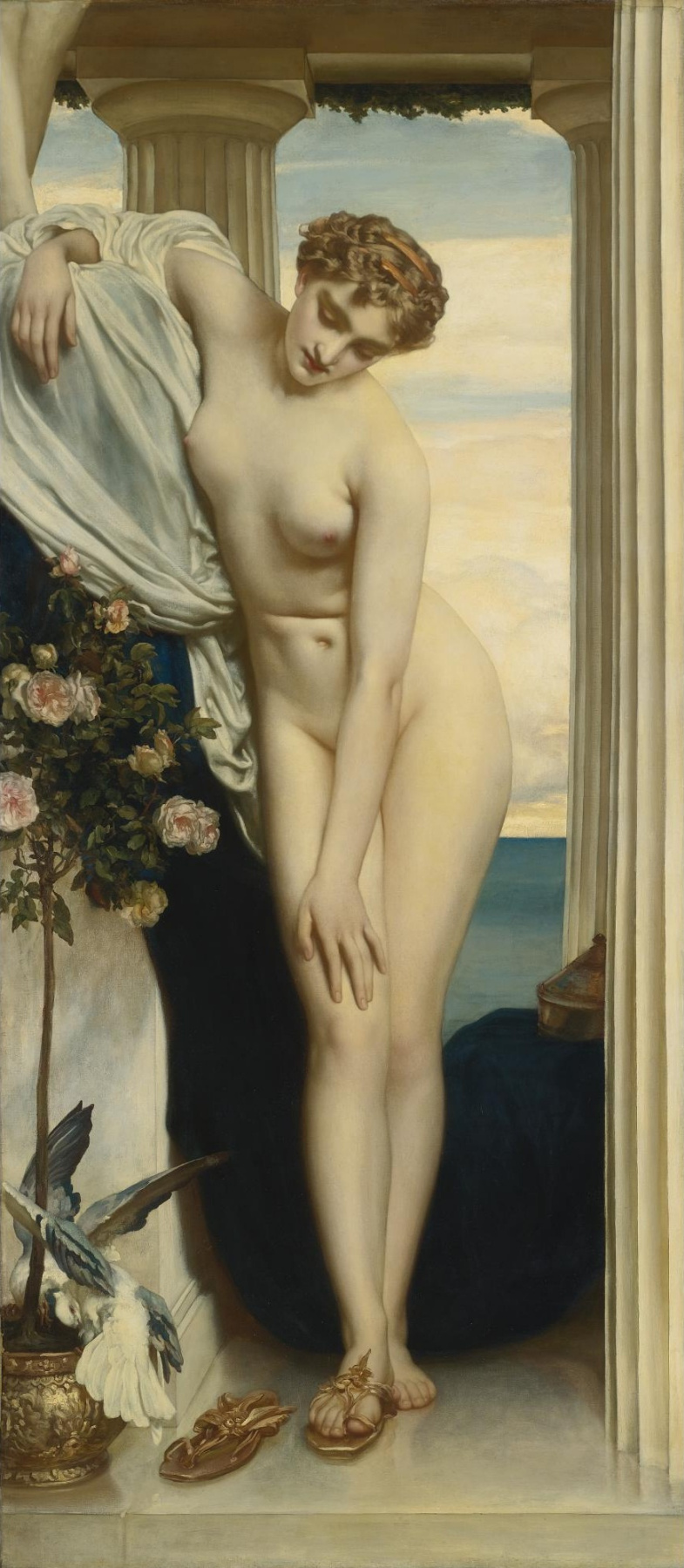 Frederic Leighton. Venus strips before bathing