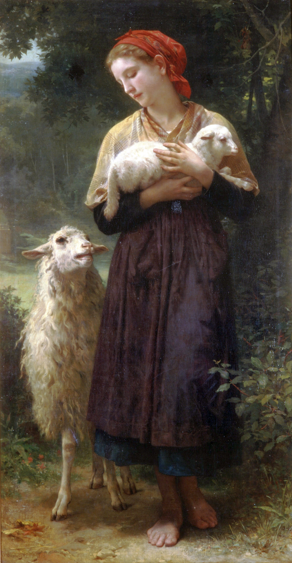 William-Adolphe Bouguereau. Newborn lamb