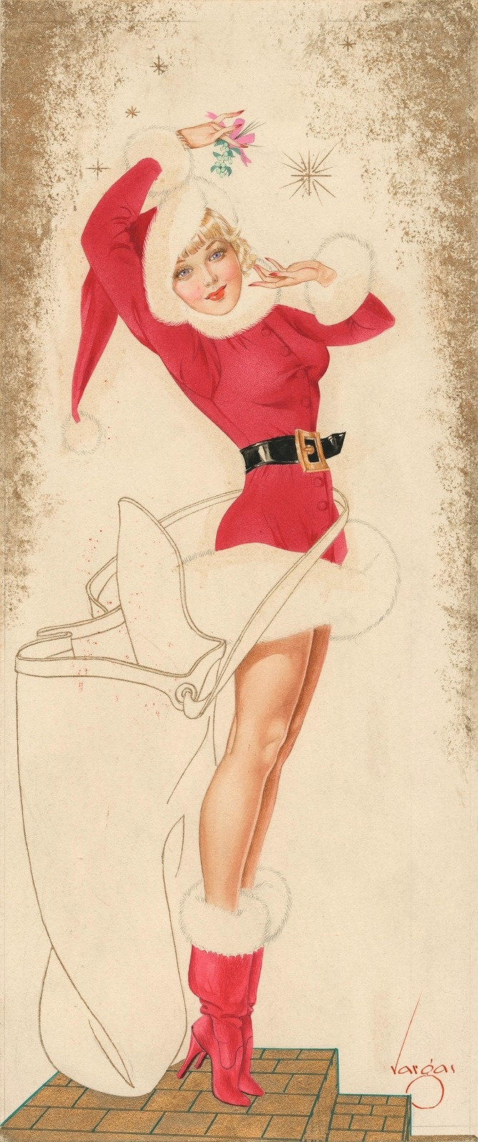 Alberto Vargas. Santa Pin-Up