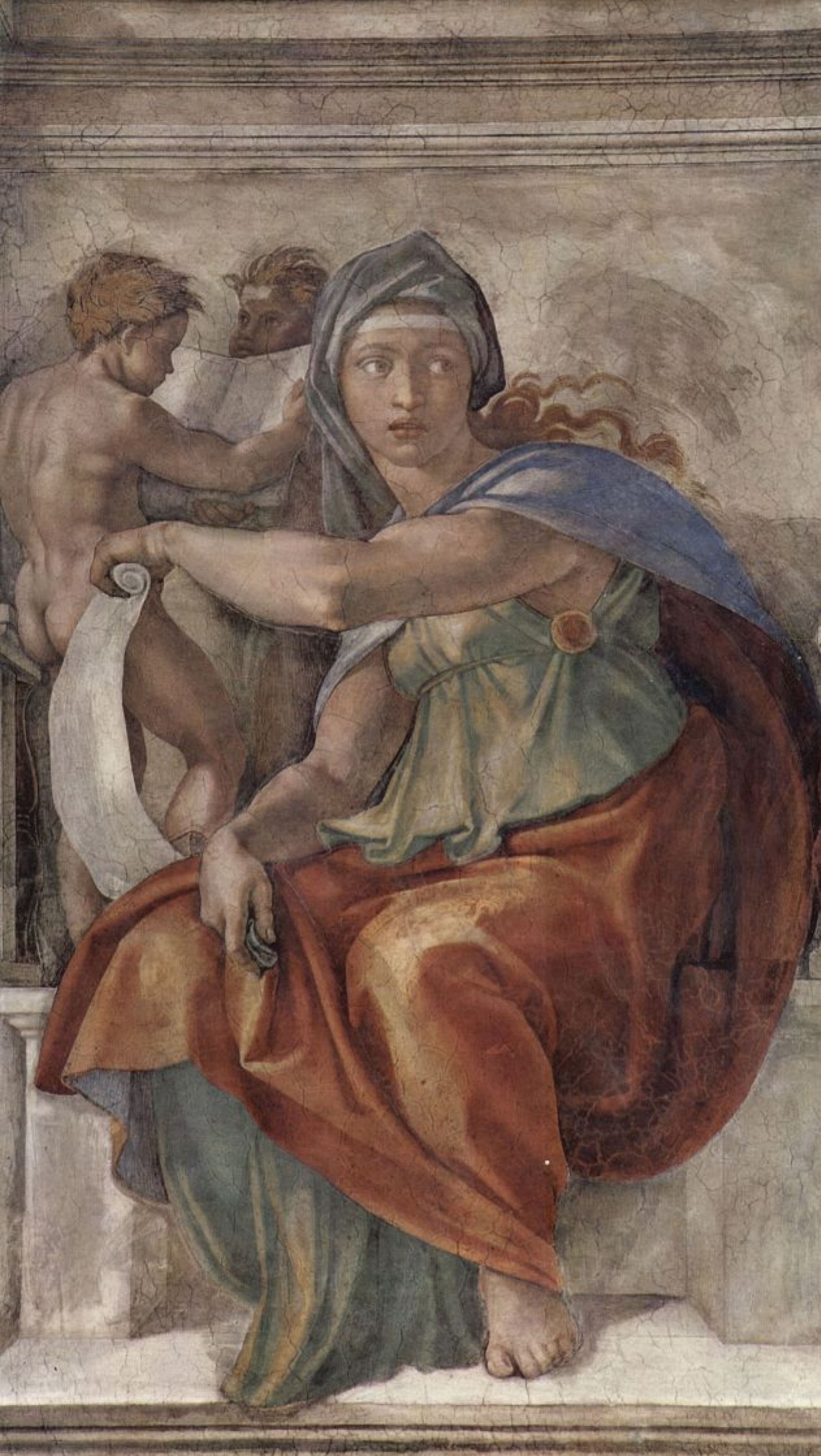 The Delphic Sibyl A Fragment Of The Painting Of The Sistine