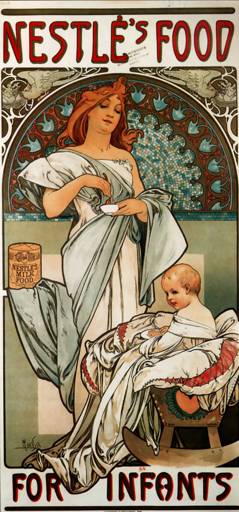 Alfonse Mucha. Poster advertising "Nestle's Food for infants"