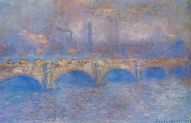 クロード・モネ、「Waterloo Bridge:The Sun through A Closer Look at
