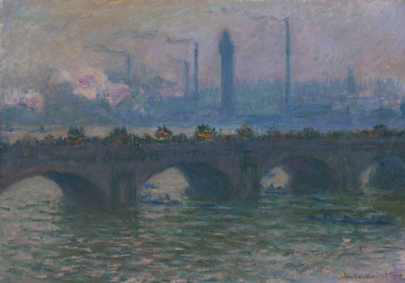 Claude Monet、WATERLOO BRIDGE、画集画、新品額装付