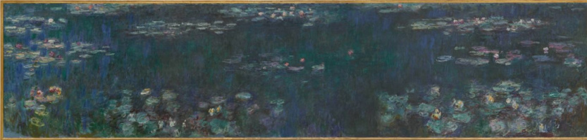 Claude Monet. Water lilies green reflection