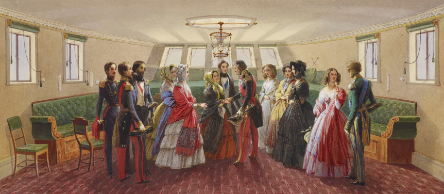 Franz Xaver Winterhalter. Royal visit of Louis Philippe on 7 September 1843. Cabin on Queen Victoria's yacht "Victoria and albert"
