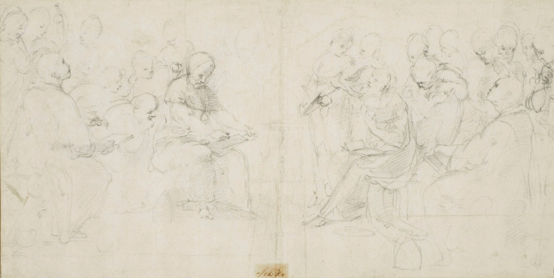 Raphael Sanzio. Debate. A sketch of the frescoes of the Palace of the Pope in the Vatican