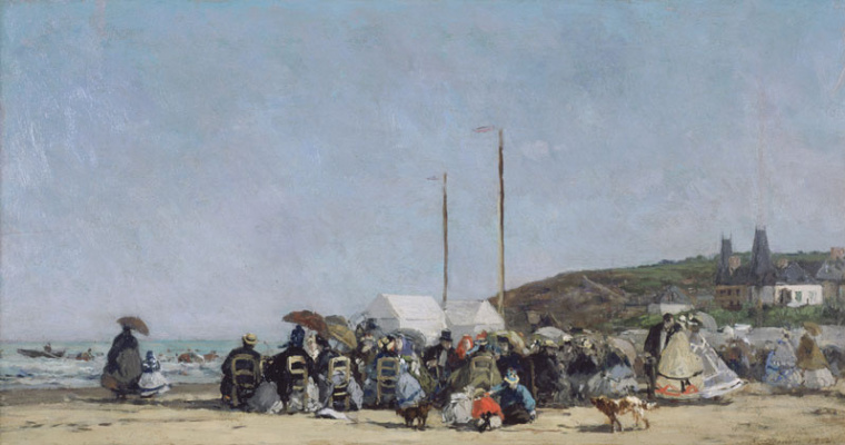 Eugene Boudin. The beach at Trouville