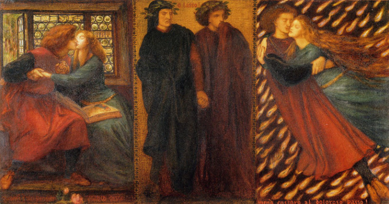 Dante Gabriel Rossetti. Paolo and Francesca da Rimini. Triptych