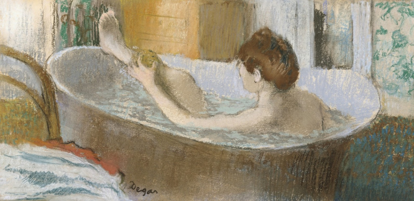 Edgar Degas. Woman in bath washing leg