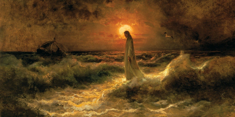 Julius Klever. Jesus walking on water