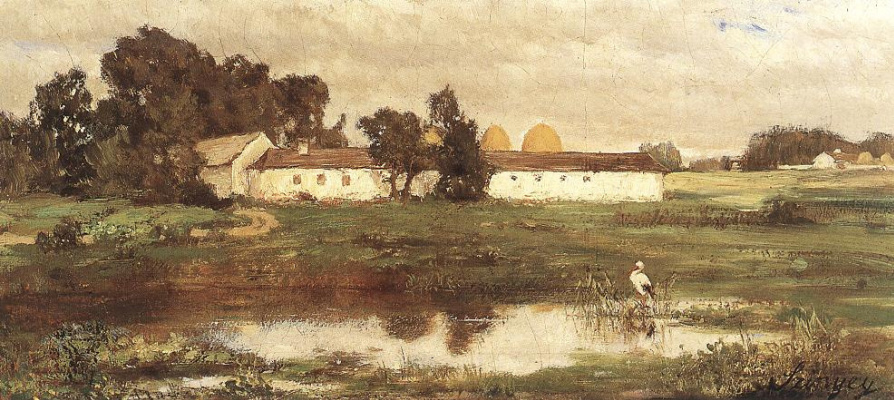 Pál Szinyei Merse. Landscape with a stork