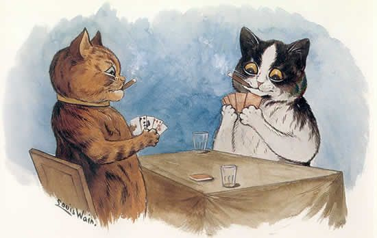 Louis Wain. Cat poker