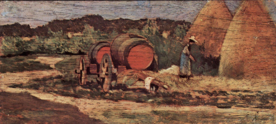 Giovanni Fattori. Red barrels