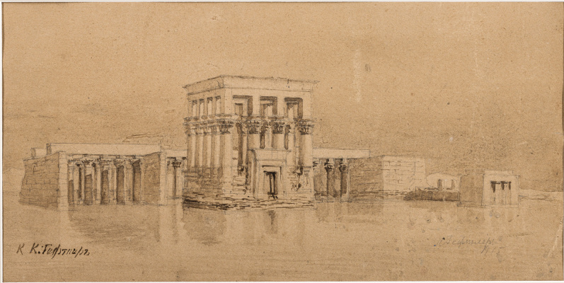 Karl Eduardovich Heptler. Emperor Trajan's kiosk on the submerged island of Philae.