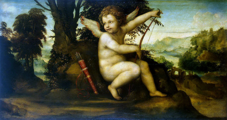 Sodom. Cupid in the landscape
