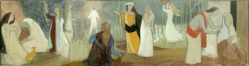 Tove Jansson. Parable about ten virgins. Sketch of the painting of the altar of the church of the city of Teuva