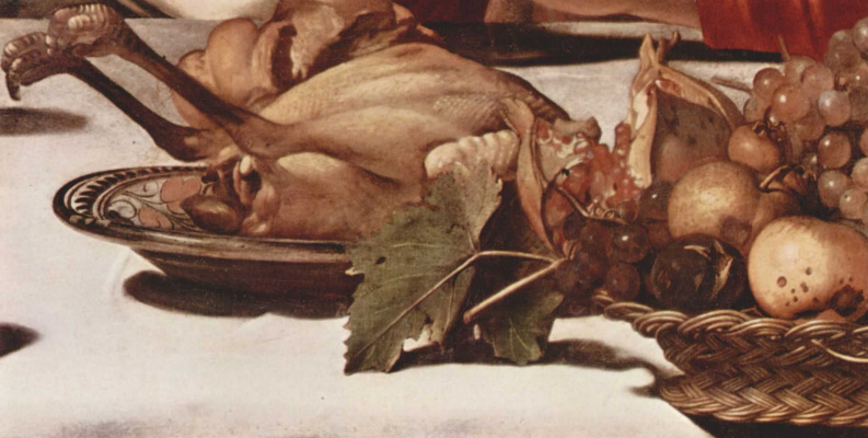 Michelangelo Merisi de Caravaggio. The supper at Emmaus. Fragment