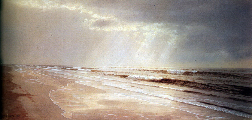 William Trost Richards. Sunset by the sea