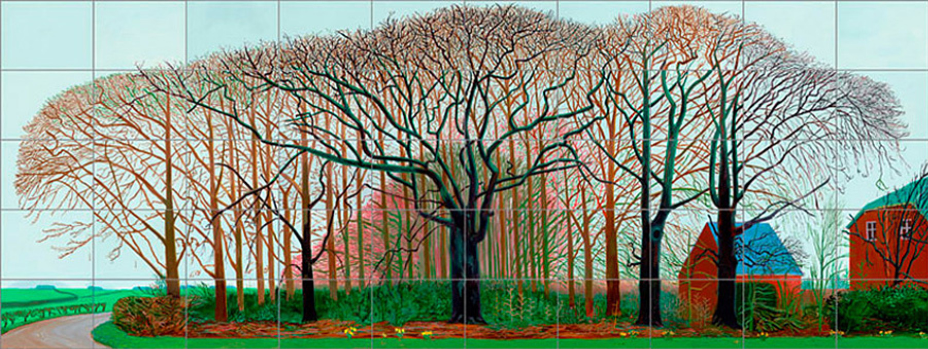 Tall trees near Warter, 2007, 1220×460 cm by David Hockney