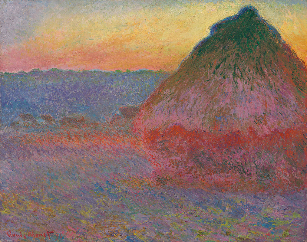 Haystack, impression in pink and blue, 1891 by Claude Monet