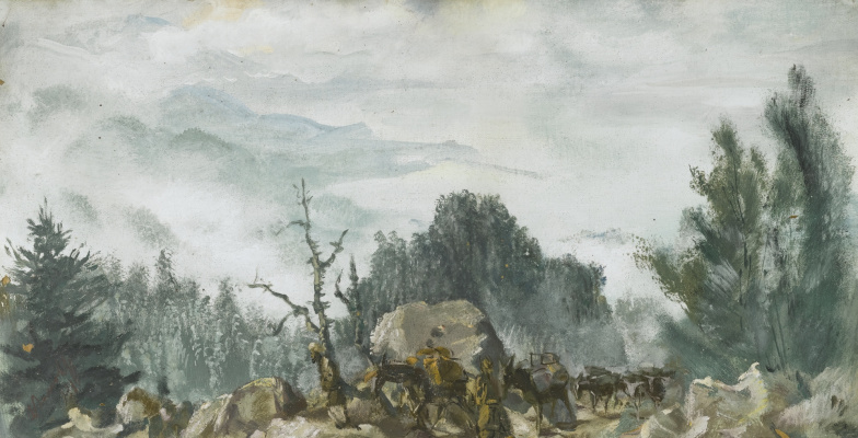 Alexander Yakovlev. The Mountains of Bandipur. 1931 tempera.