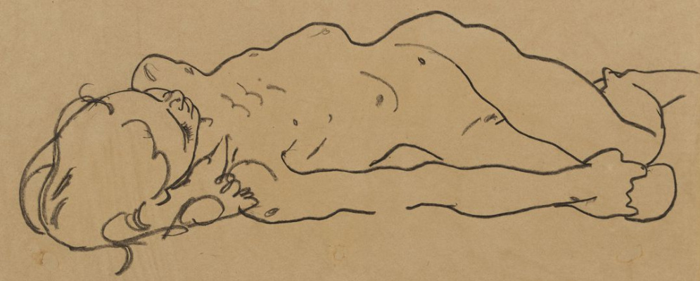 Egon Schiele. Reclining nude