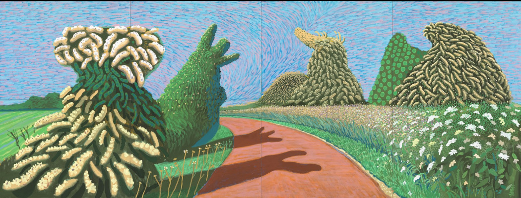 David Hockney. 可能会在罗马道路上绽放