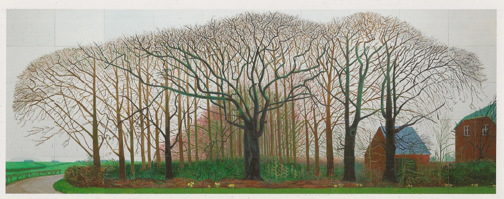 David Hockney. Árboles altos cerca de worter