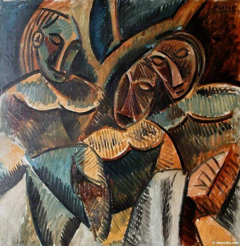 Pablo Picasso Trois personnages sous l'arbre, 1907, 99×99 cm