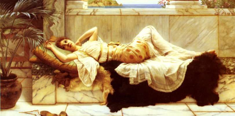 John William Godward. Lying