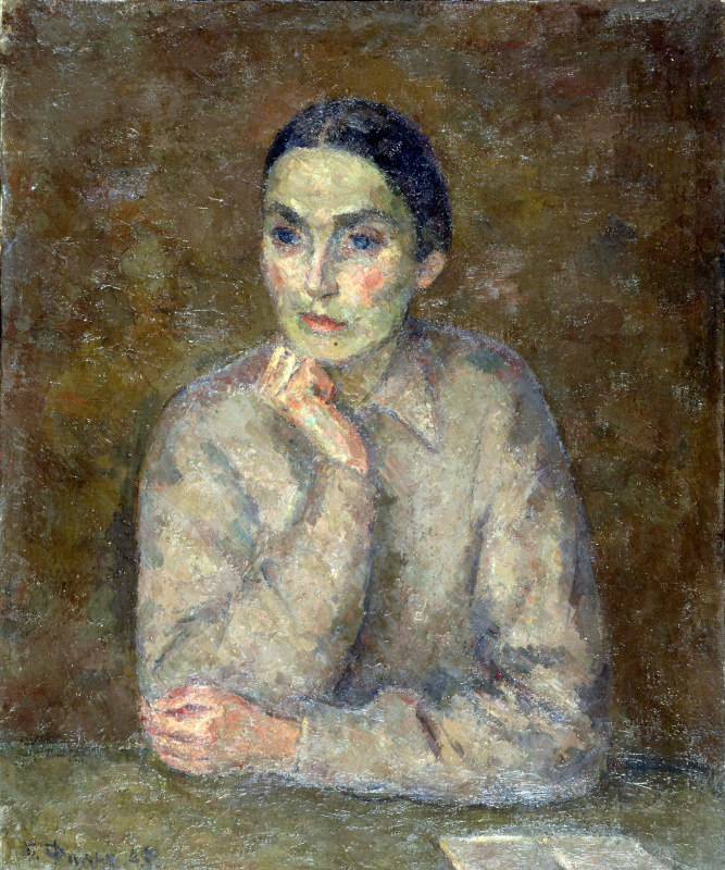 A girl with a candle. Self portrait, 1911, 56×72 cm by Zinaida