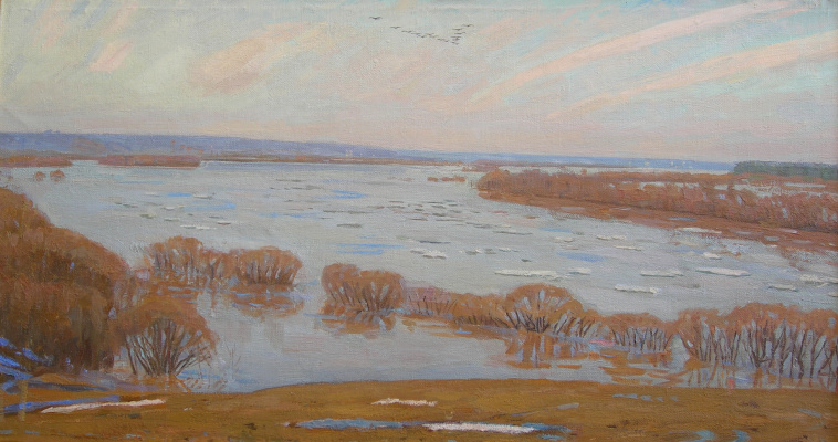 Eugene Alexandrovich Kazantsev. Spring on the Oka. High water