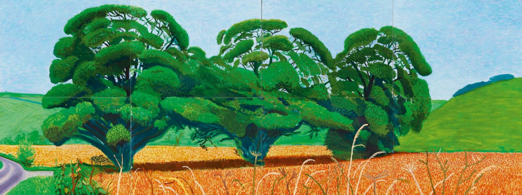 David Hockney. Drei Bäume in der Nähe von Trixindale, Frühling