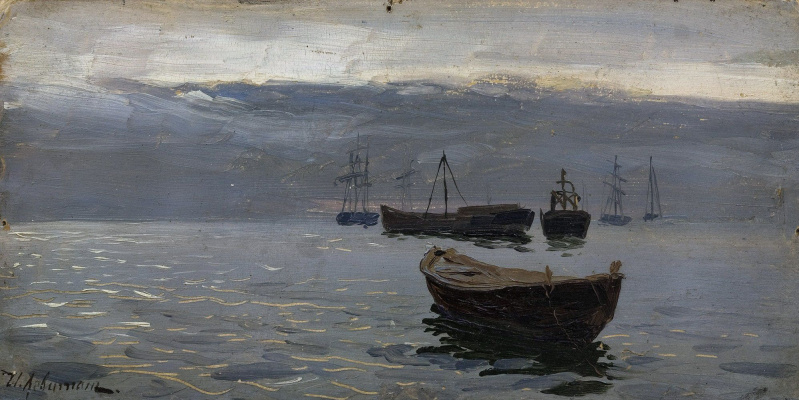 Isaac Levitan. On The Volga River. The evening