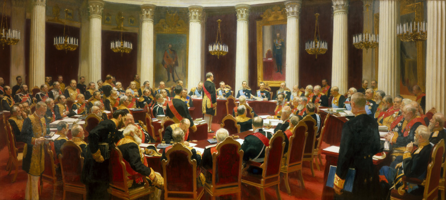Ilya Efimovich Repin. The ceremonial meeting of the State Council on 7 may 1901, in day of a centenary from the day of its establishment