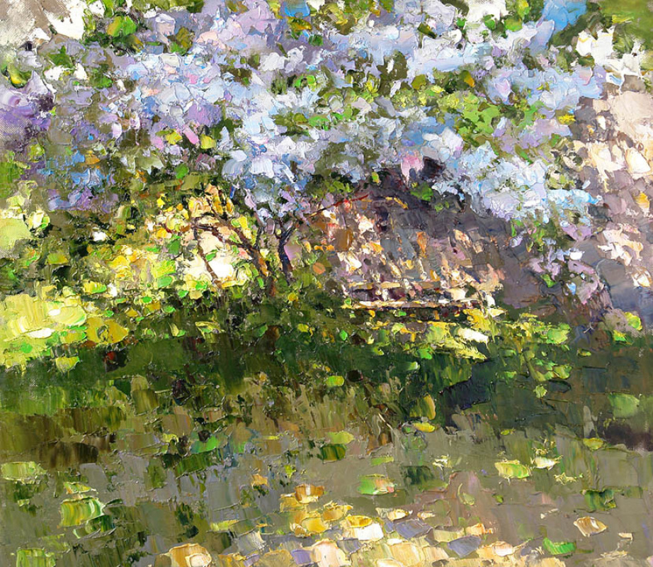 羊　油彩画 坦尼娅瓦西连科“紫藤”，油画，帆布。甘氨酸。布面油画。, 200